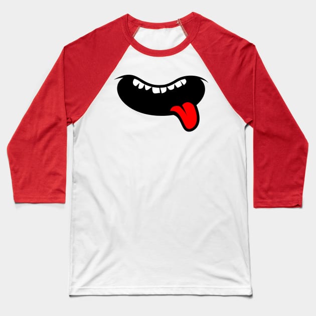 Funny Tongue Moth Face Baseball T-Shirt by Shirtbubble